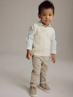 Gelegenheidskleding|Sets En Outfits|Next Ecru-crème - Set van gebreid hemd en overhemd (3mnd -7jr)