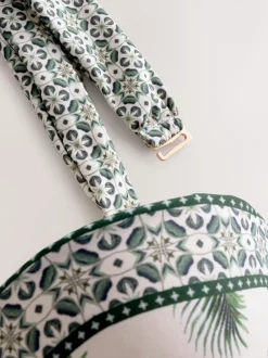 Badkleding*Next Ecru/Groene Palm - Bandeaubikinitop met beugel