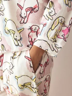 Pyjama's|Next - Pyjama met lange mouwen Ecru/Pink Bunny
