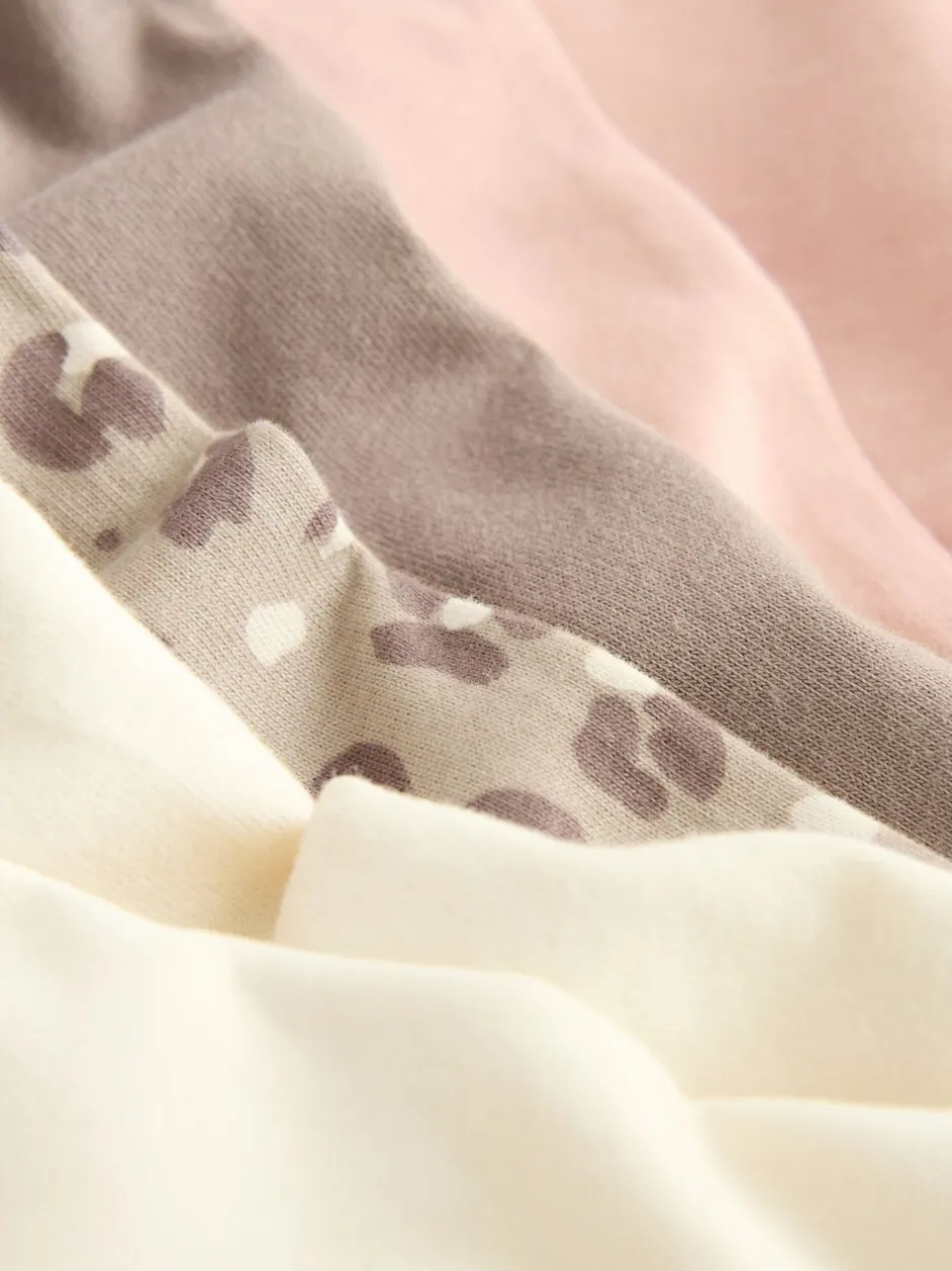 Nachtkleding En Pyjama's|Pyjama's|Next Ecru/Pink Slogan Print - Verpakking van 3 pyjama's met wijde pijpen (9mnd-10jr)