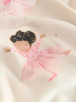 Nachtkleding En Pyjama's|Pyjama's*Next - Behaaglijke fleece pyjama (9 mnd-10 jr) Ecru/roze ballerina