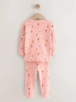 Nachtkleding En Pyjama's|Pyjama's|Next Ecru/Roze Harten - Set van 2 wafelpyjama's (9mnd-12jr)
