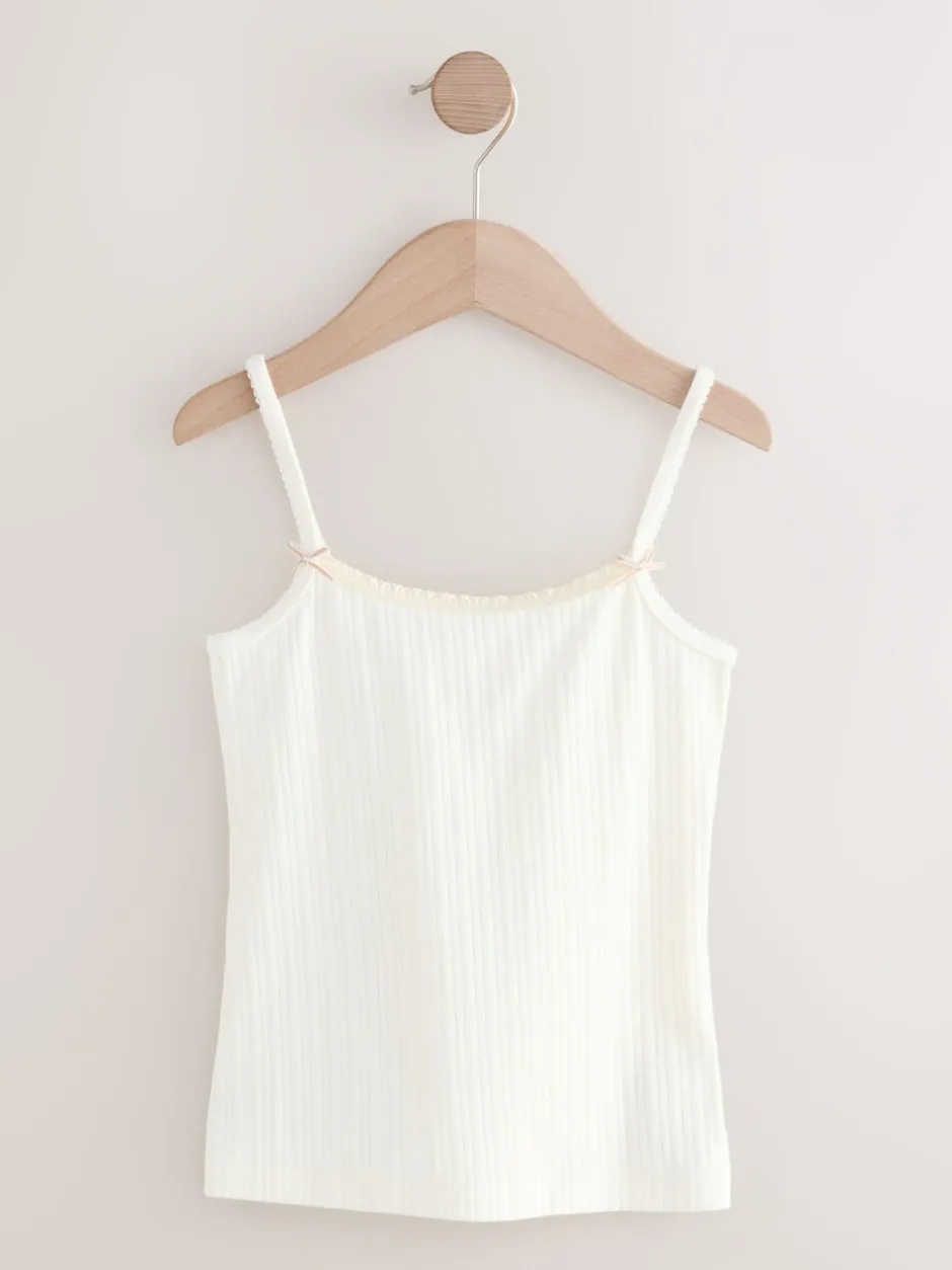 Alle Ondergoed|Tops|Next - Set van 3 camihemdjes met textuur en bandjes (1,5-16jr) Ecru/roze streep