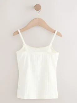Alle Ondergoed|Tops|Next - Set van 3 camihemdjes met textuur en bandjes (1,5-16jr) Ecru/roze streep