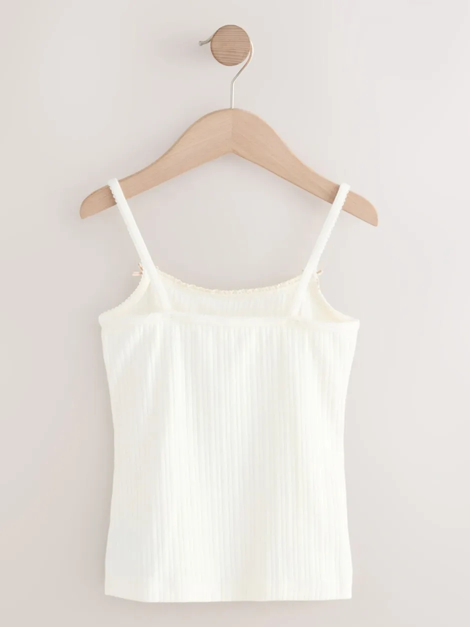 Alle Ondergoed|Tops|Next - Set van 3 camihemdjes met textuur en bandjes (1,5-16jr) Ecru/roze streep