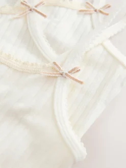 Alle Ondergoed|Tops|Next - Set van 3 camihemdjes met textuur en bandjes (1,5-16jr) Ecru/roze streep