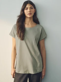 Tops En T-Shirts*Next - Set van 5 T-shirts met kapmouwtjes Ecru/Taupe/Bruin/Blauw/Geel