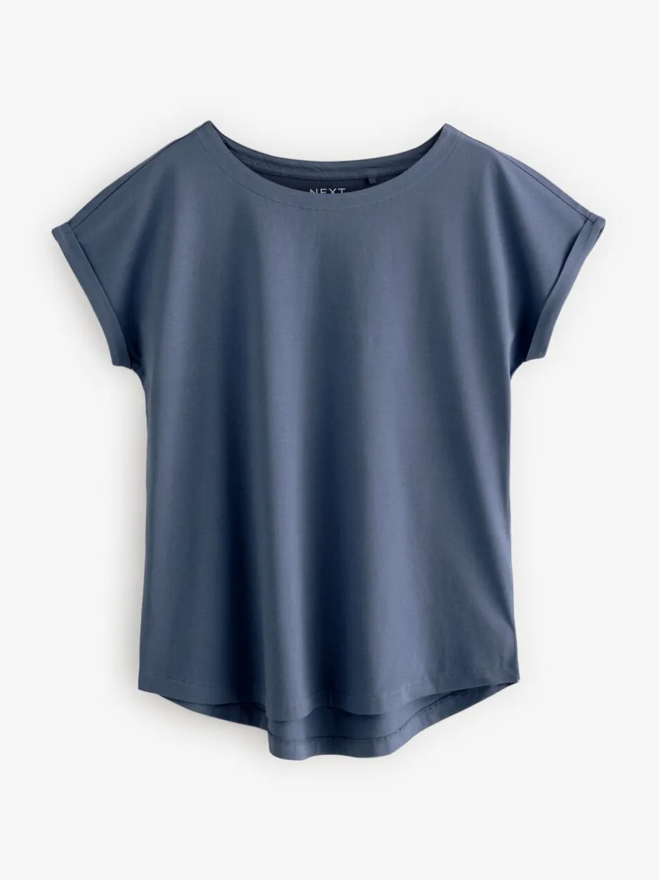 Tops En T-Shirts*Next - Set van 5 T-shirts met kapmouwtjes Ecru/Taupe/Bruin/Blauw/Geel