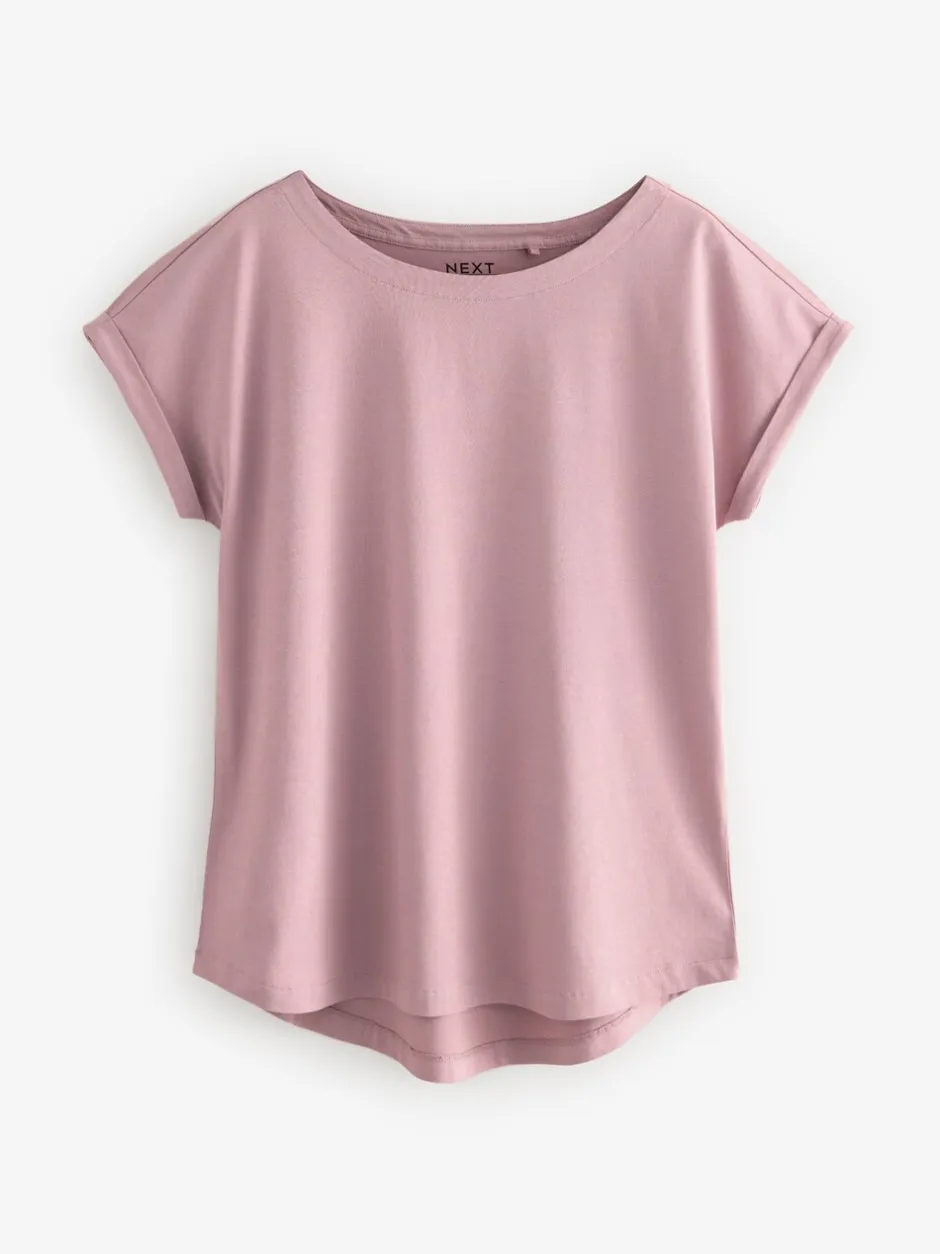 Tops En T-Shirts*Next - Set van 5 T-shirts met kapmouwtjes Ecru/Taupe/Bruin/Blauw/Geel