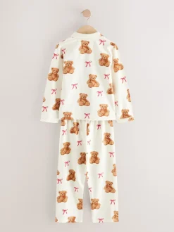 Nachtkleding En Pyjama's|Pyjama's*Next - Pyjama met knoopsluiting (3-16jr) Ecru-wit met berenprint