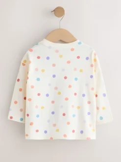 Tops|Next Ecru-wit met regenboog - Long Sleeve Bag Top (3mths-7yrs)