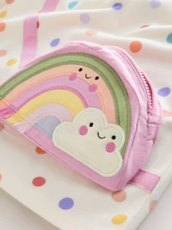 Tops|Next Ecru-wit met regenboog - Long Sleeve Bag Top (3mths-7yrs)