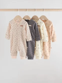 Babypakjes En Babypyjama's|Next - Verpakking van 4 Baby pyjama's met tweewegrits en Print (0mnd -3jr) Eenkleurig luipaard en kers