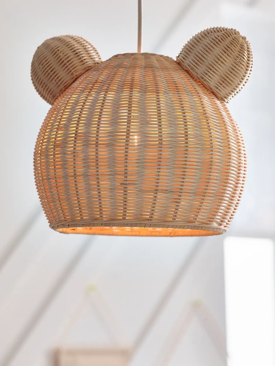 Lampenkappen|Verlichting|Next Eenvoudig te monteren lampenkap van rotan met teddybeervorm