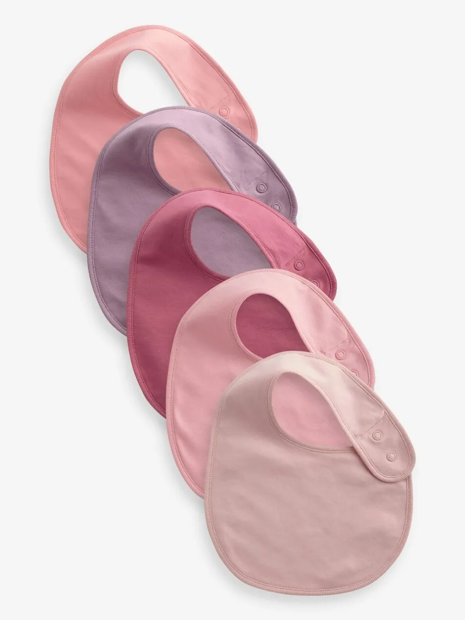 Slabbetjes|Next Effen roze - 5 Babyslabbetjes