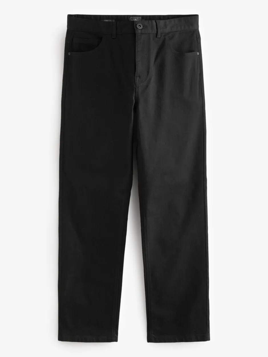 Jeans|Next Effen zwart - Klassieke stretchy Jeans met relaxed fit
