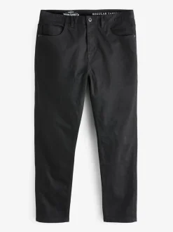 Jeans|Next Effen zwart - Klassieke stretchjeans met standaard taps toelopende pasvorm