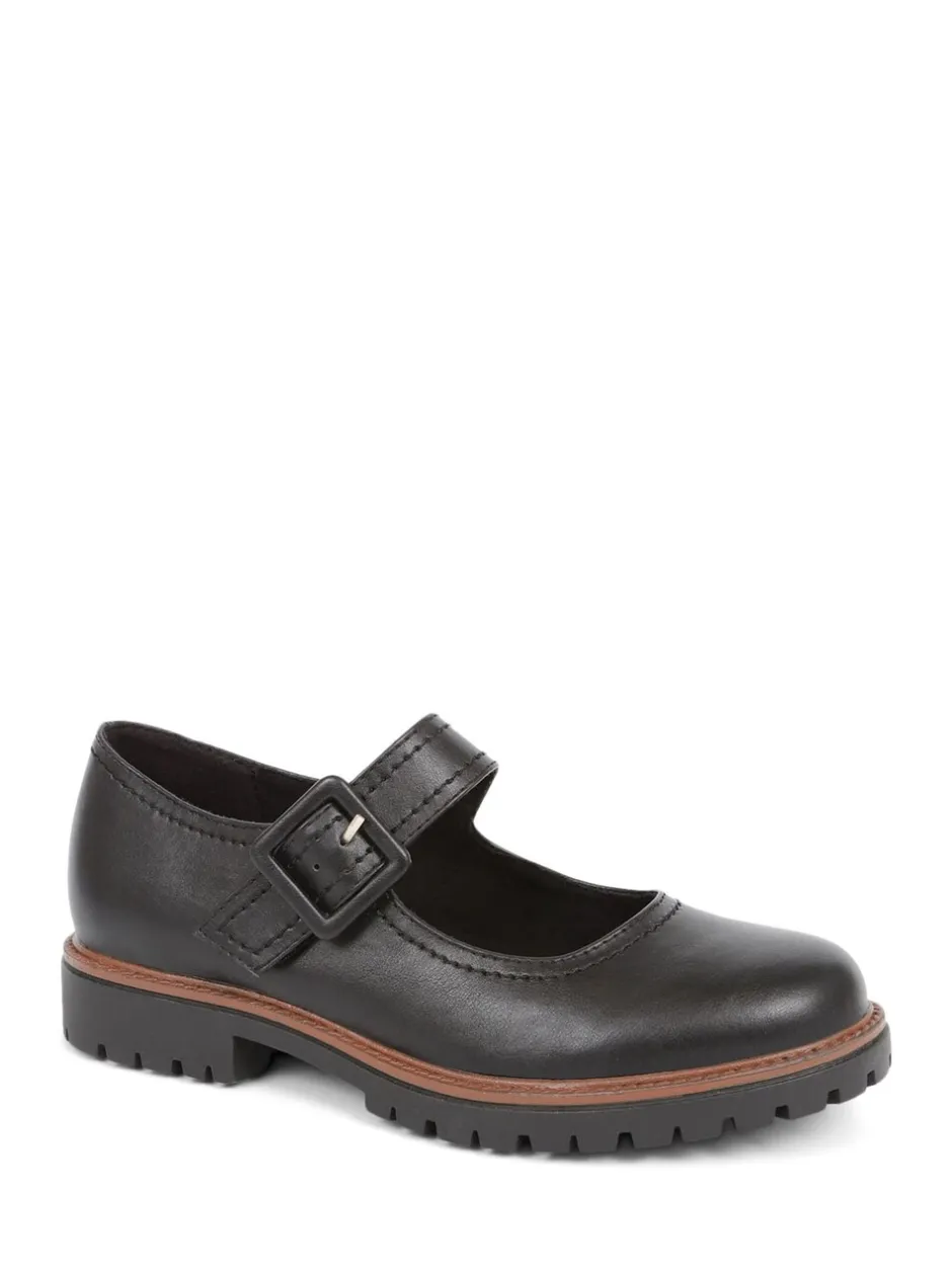 Lage Schoenen|Pavers - Mary Jane Buckle Shoes with Chunky Sole Effen zwart