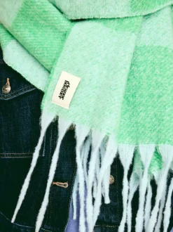 Mutsen, Handschoenen En Sjaals|Eleanor Bowmer Blue and Green Check Scarf