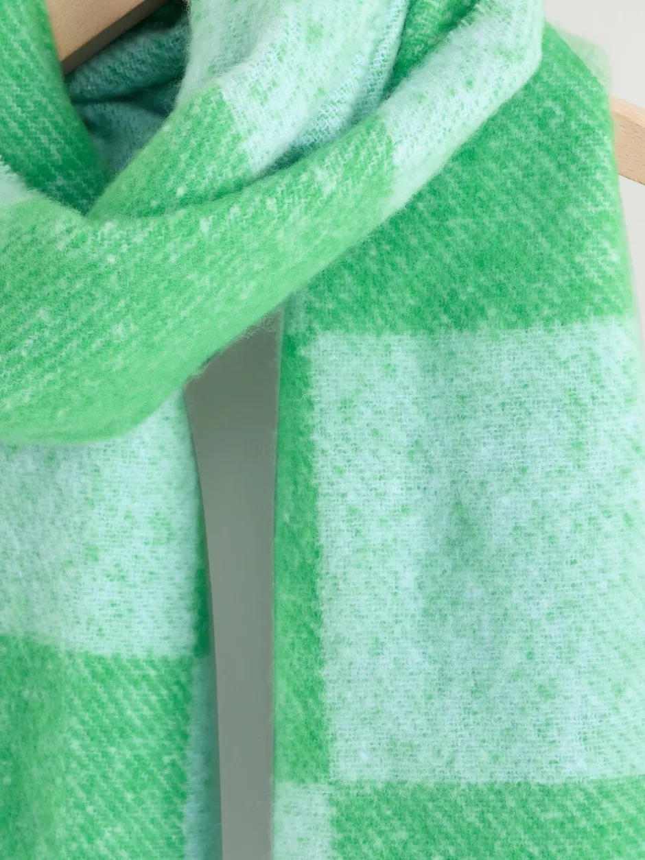 Mutsen, Handschoenen En Sjaals|Eleanor Bowmer Blue and Green Check Scarf