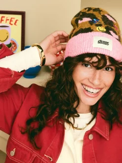 Mutsen, Handschoenen En Sjaals*Eleanor Bowmer Leopard Print Embroidered Hat