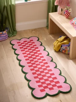 Vloerkleden En Lopers|Vloerkleden En Lopers*Eleanor Bowmer Scallop Checkerboard Wool Tufted Runner