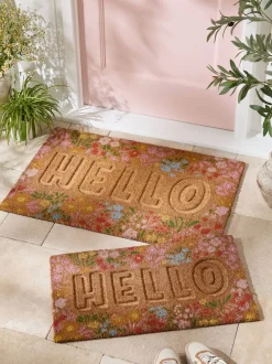 Deurmatten|Vloerkleden En Lopers|Next Embossed Floral Coir Doormat