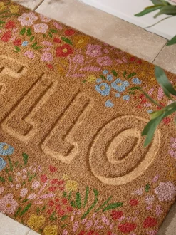Deurmatten|Vloerkleden En Lopers|Next Embossed Floral Coir Doormat
