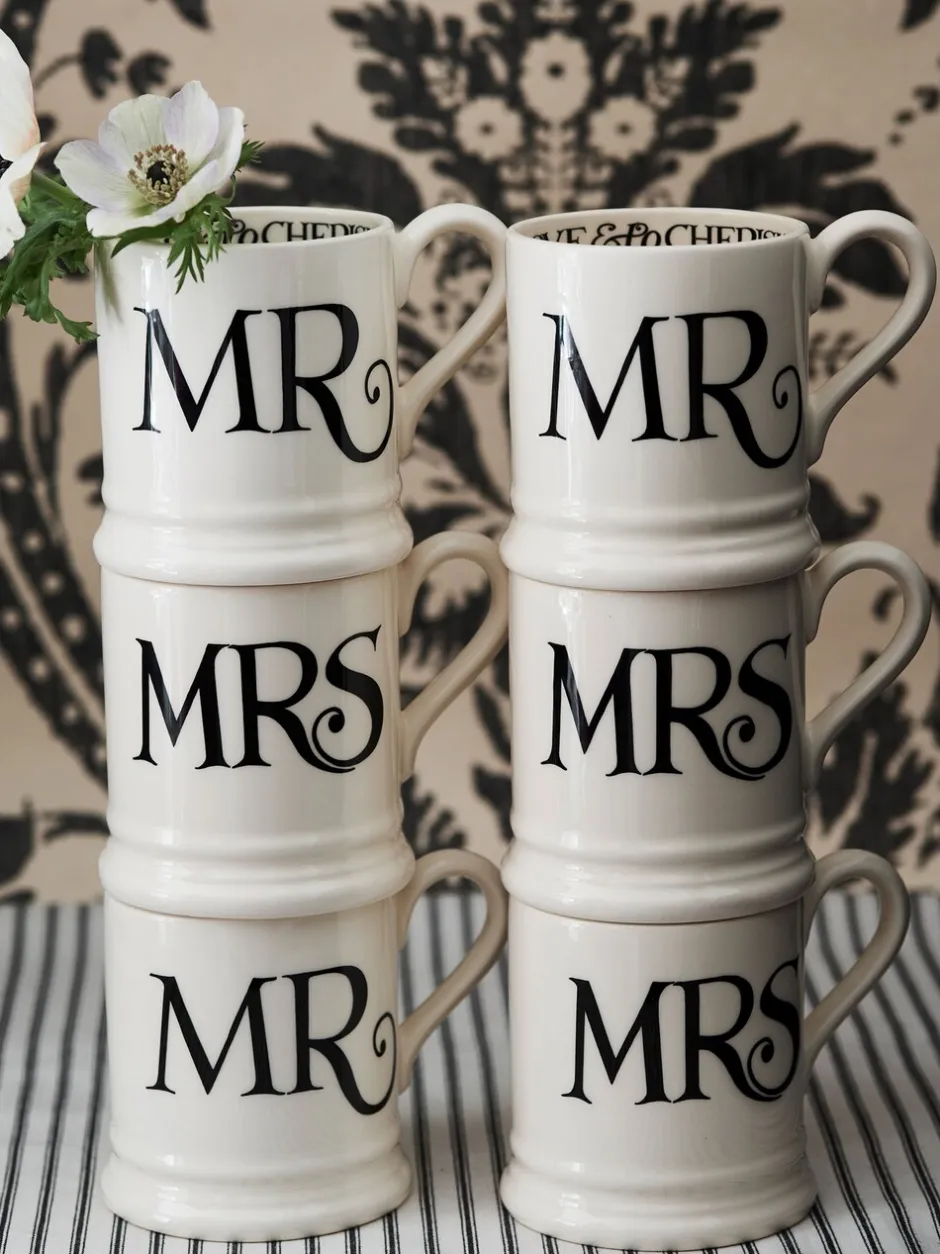 Mokken En Koppen*Emma Bridgewater Set of 2 Toast Mrs & Mrs 1/2 Pint Mugs Boxed