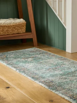 Vloerkleden En Lopers|Vloerkleden En Lopers|Next Emporium - Loper met Oosterse print Blauwgroen