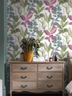 Behang*Next Fantasy meerkleurig behang met regenwoudbladprint 10M Groen