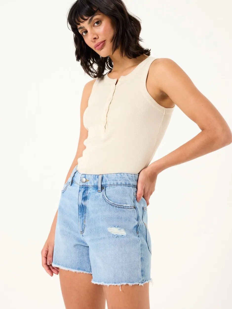 Shorts*Fat Face FatFace - Denim short met gerafelde rand
