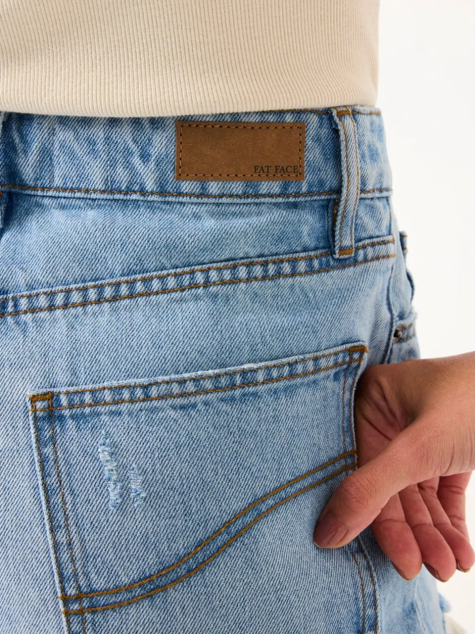 Shorts*Fat Face FatFace - Denim short met gerafelde rand