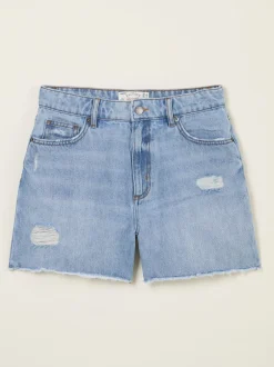 Shorts*Fat Face FatFace - Denim short met gerafelde rand
