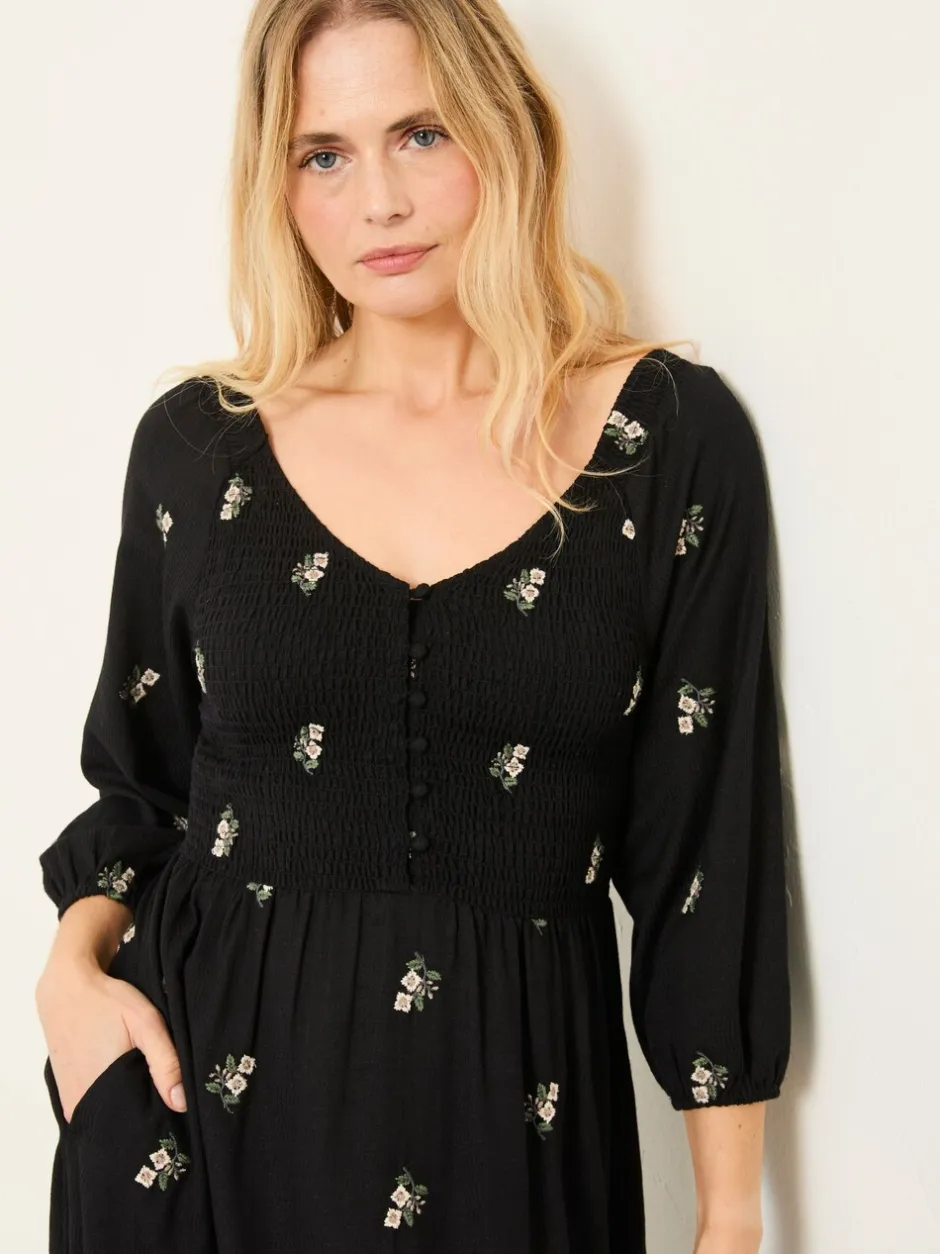 Jurken|Fat Face FatFace - Geborduurde midi-jurk