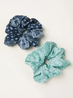Haaraccessoires*Fat Face FatFace 2 Pack Bandana Printed Scrunchies