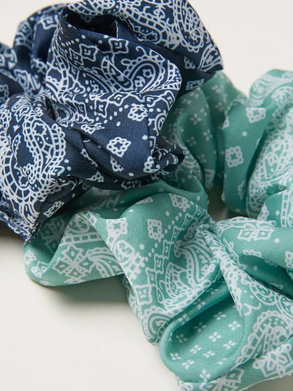 Haaraccessoires*Fat Face FatFace 2 Pack Bandana Printed Scrunchies