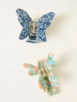 Haaraccessoires|Fat Face FatFace 2 Pack Butterfly Dragonfly Claw Clips