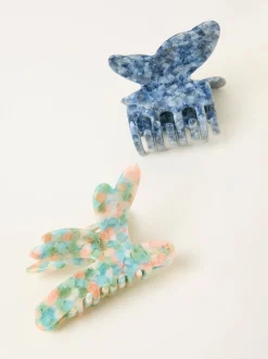 Haaraccessoires|Fat Face FatFace 2 Pack Butterfly Dragonfly Claw Clips