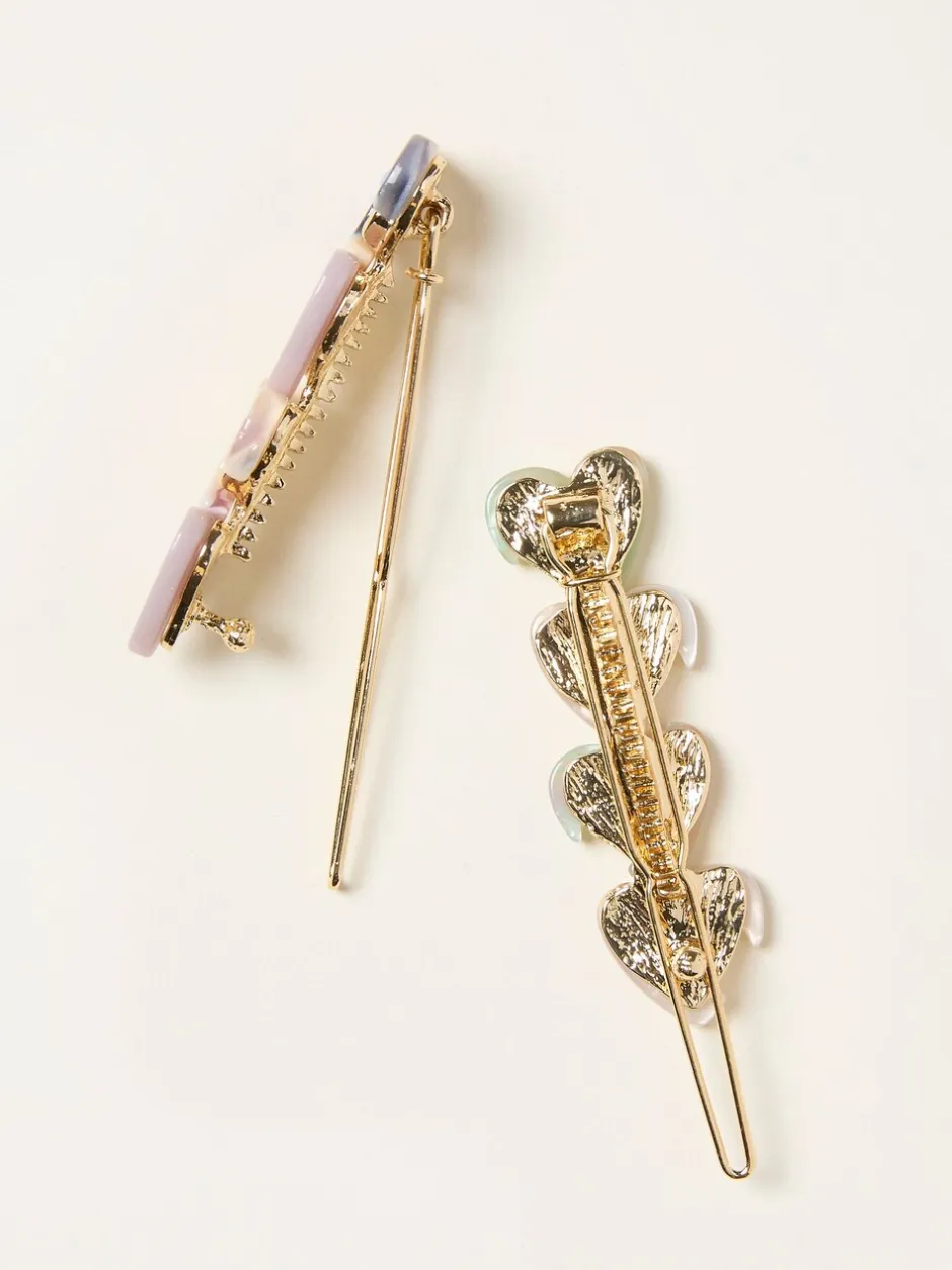 Haaraccessoires|Fat Face FatFace 2 Pack Heart Hair Slides