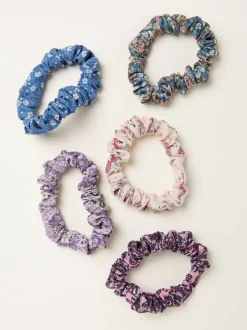 Haaraccessoires*Fat Face FatFace 5 Pack Interplay Printed Scrunchies