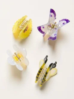 Haaraccessoires|Fat Face FatFace 4 Pack Meadow Mini Clips