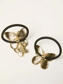 Haaraccessoires|Fat Face FatFace 2 Pack Metal Butterfly Hair Ties