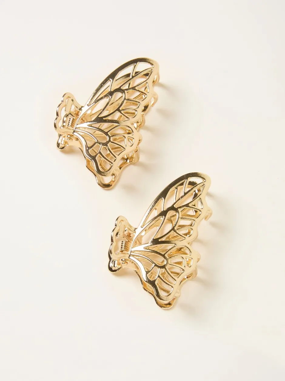 Haaraccessoires*Fat Face FatFace 2 Pack Metal Butterfly Claw Clips