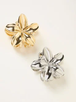 Haaraccessoires*Fat Face FatFace 2 Pack Metal Flower Claw Clips