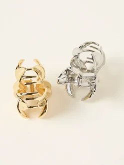 Haaraccessoires*Fat Face FatFace 2 Pack Metal Flower Claw Clips