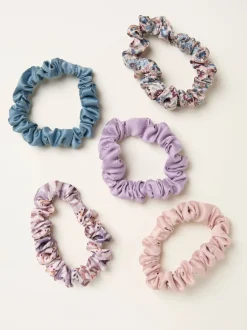 Haaraccessoires*Fat Face FatFace 5 Pack Satin Scrunchies