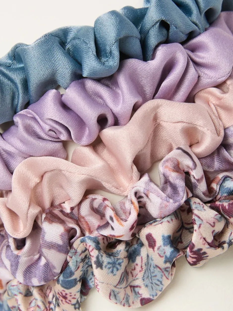 Haaraccessoires*Fat Face FatFace 5 Pack Satin Scrunchies