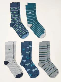 Sokken|Sokken*Fat Face FatFace 5 Pairs of Dinosaur Socks