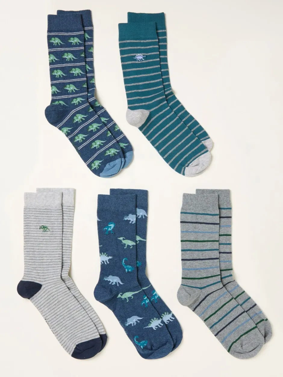 Sokken|Sokken*Fat Face FatFace 5 Pairs of Dinosaur Socks
